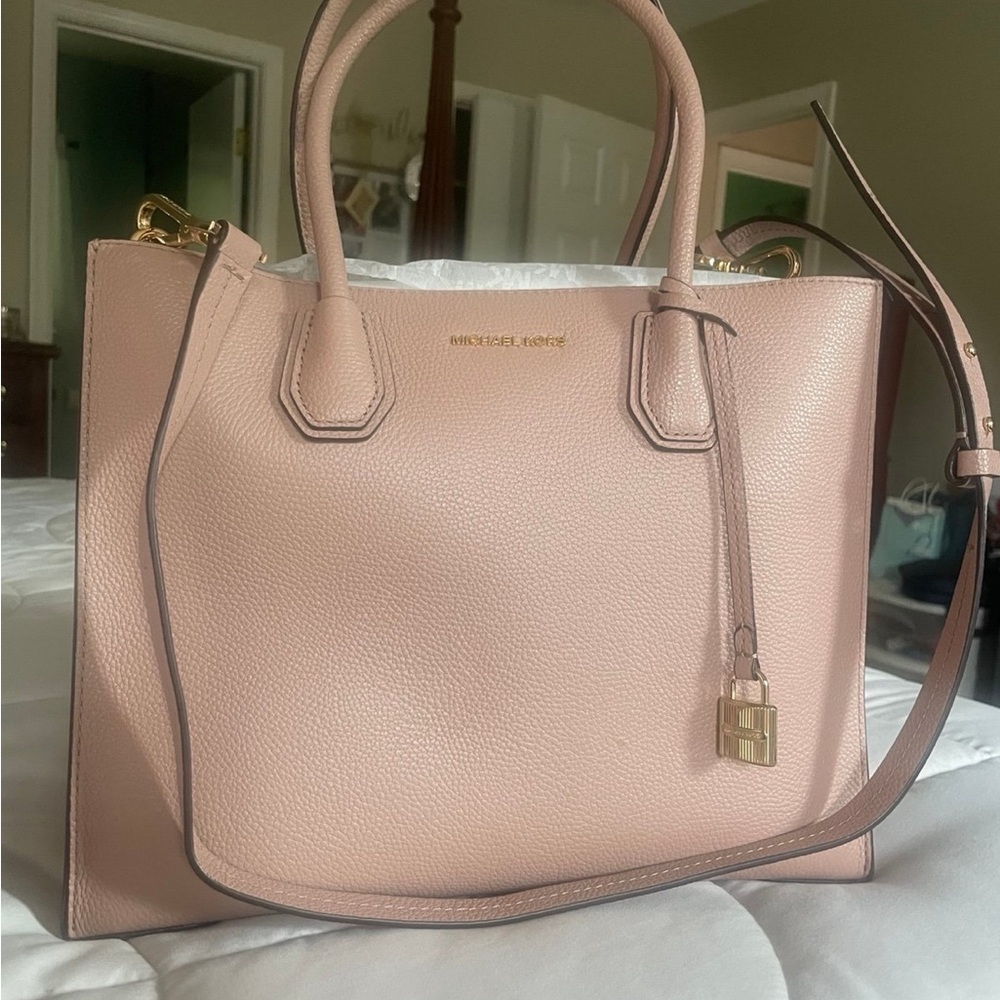 Michael Kors Gold and Tan Handbag
